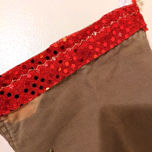 OOAK Christmas Stocking Handmade Gift Shabby Chic Boho Ornament - Picture 6 of 7